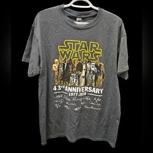 Mens Gray Size L Star Wars A New Hope 1977-2020 43rd Anniversary T-Shirt